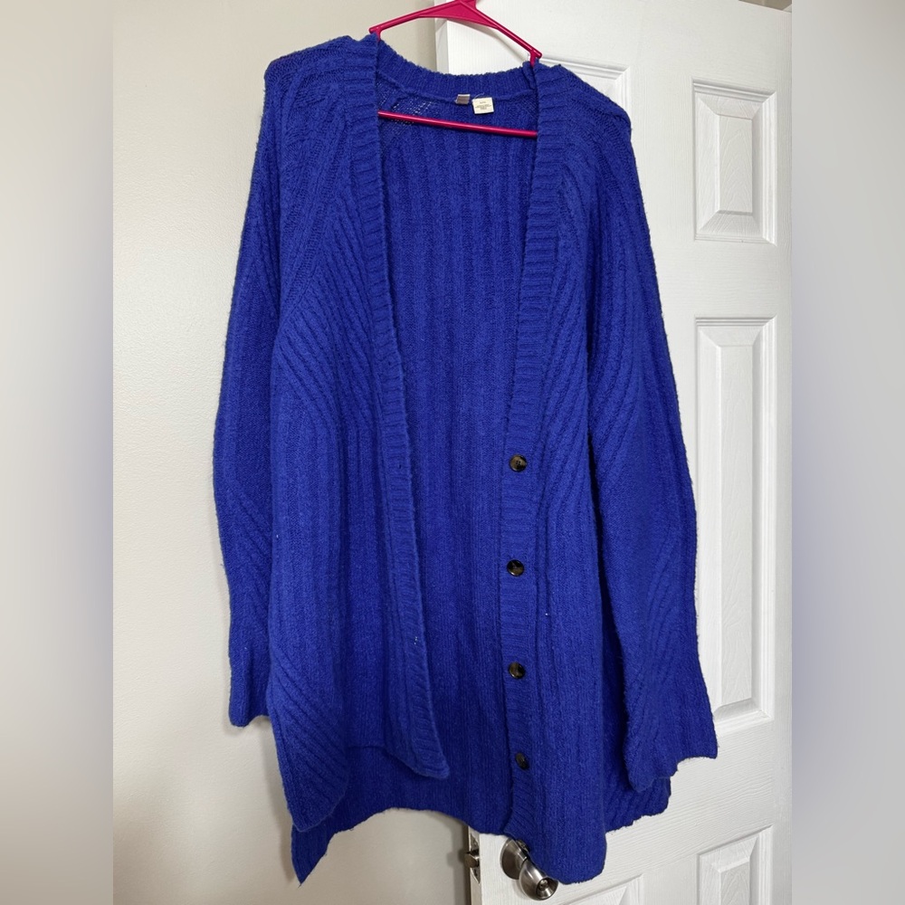 Moth Royal Blue Button-Up Cardigan